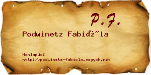 Podwinetz Fabióla névjegykártya