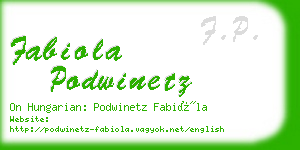 fabiola podwinetz business card